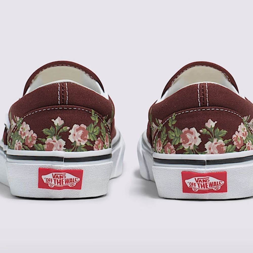 Vans Classic Slip-On Wallflower Floral Shoe- Bitter Chocolate Brown - Picture 4 of 10